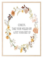 Come In, Take Your Wellies Off Print | Cosy Autumn Wall Art