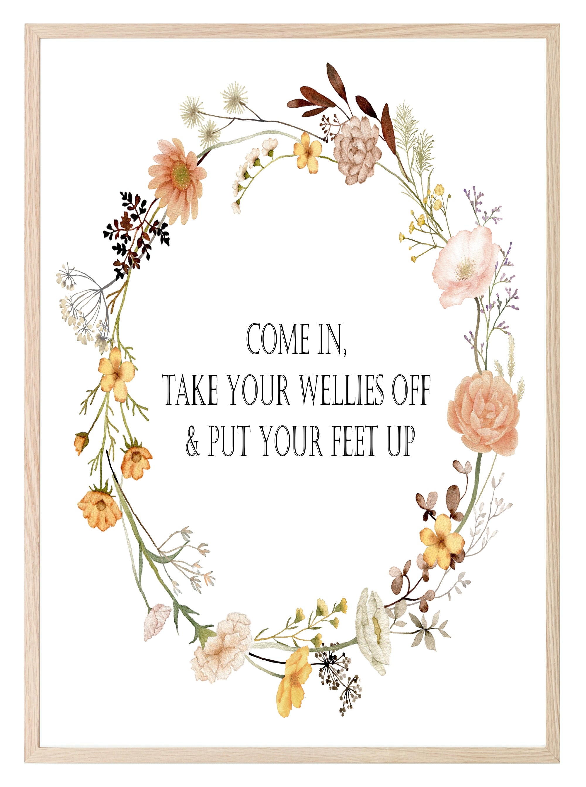 Come In, Take Your Wellies Off Print | Cosy Autumn Wall Art