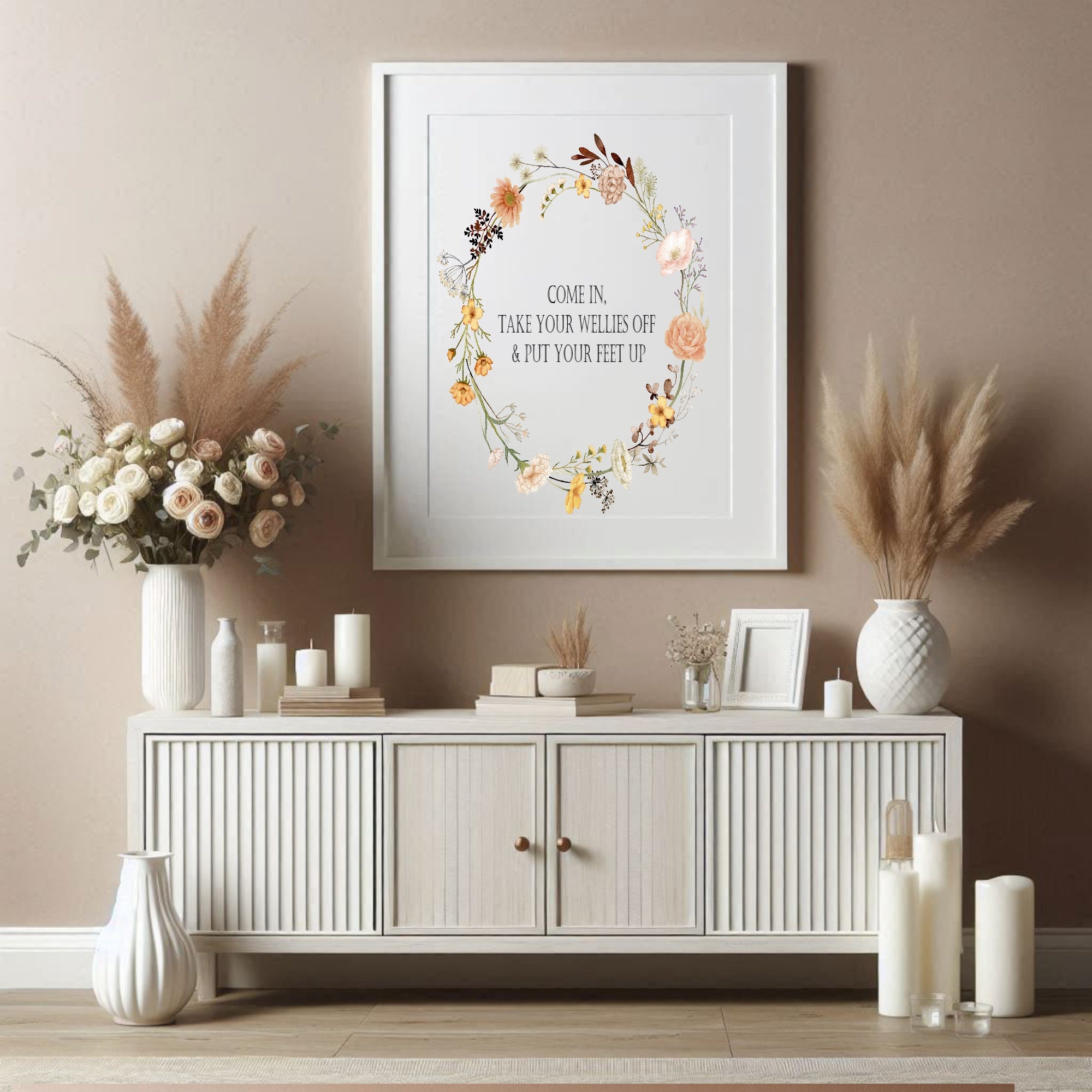 Come In, Take Your Wellies Off Print | Cosy Autumn Wall Art