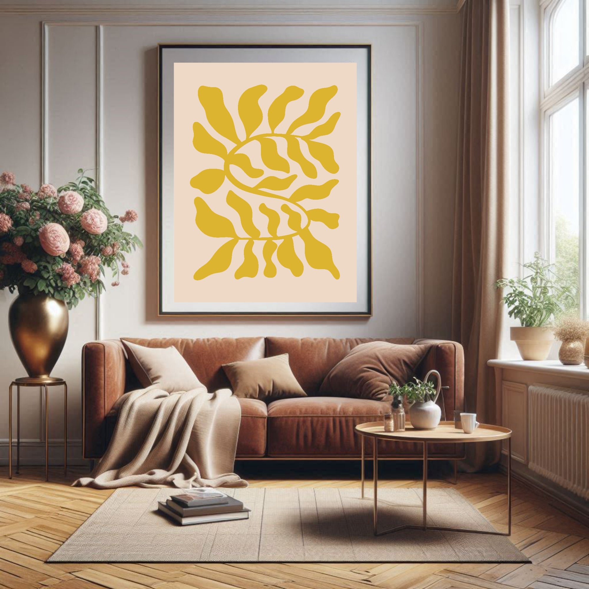 Abstract Botanical Leaf Prints | Retro Earthy Wall Art