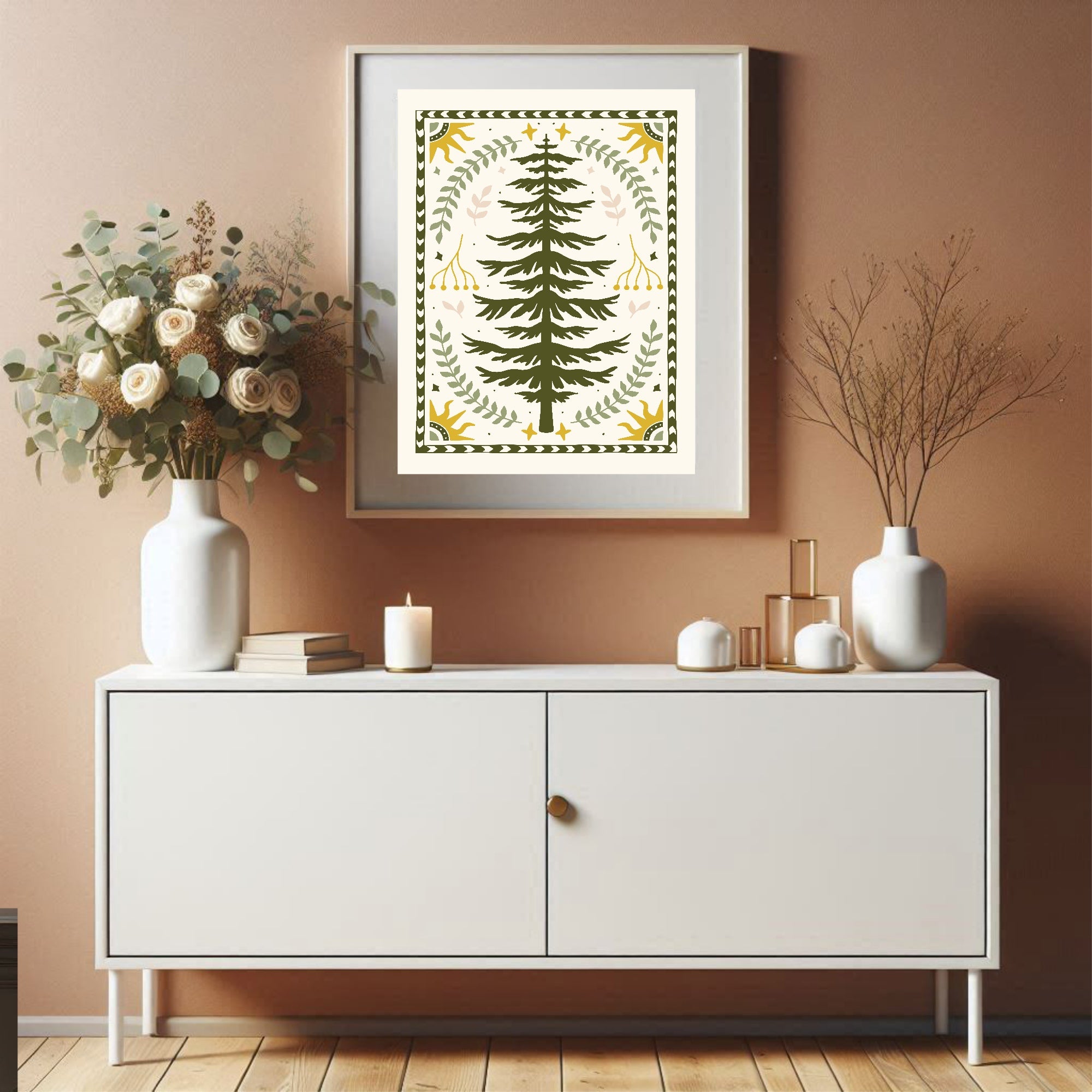 Abstract Tree Print | Retro Earthy Botanical Wall Art