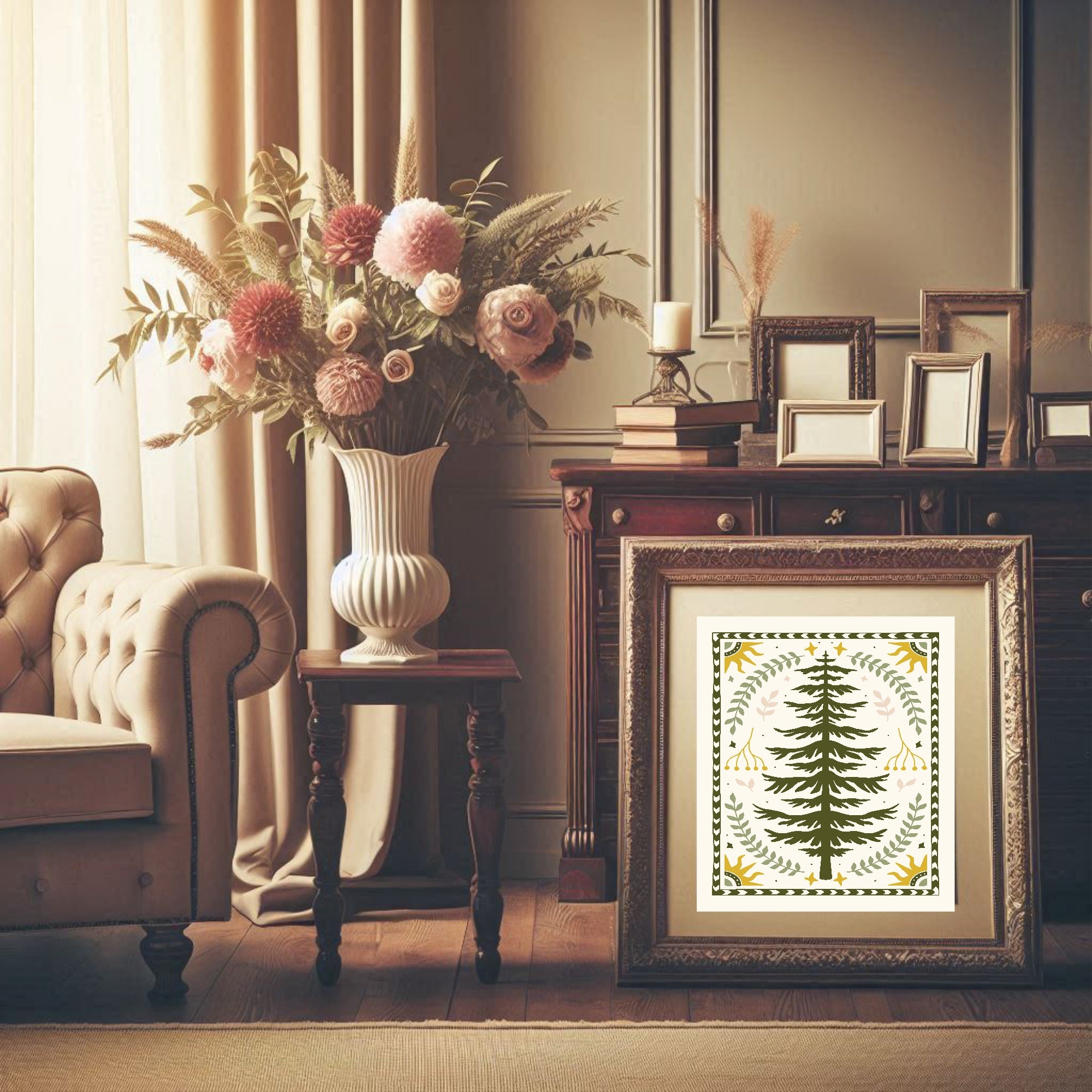 Abstract Tree Print | Retro Earthy Botanical Wall Art