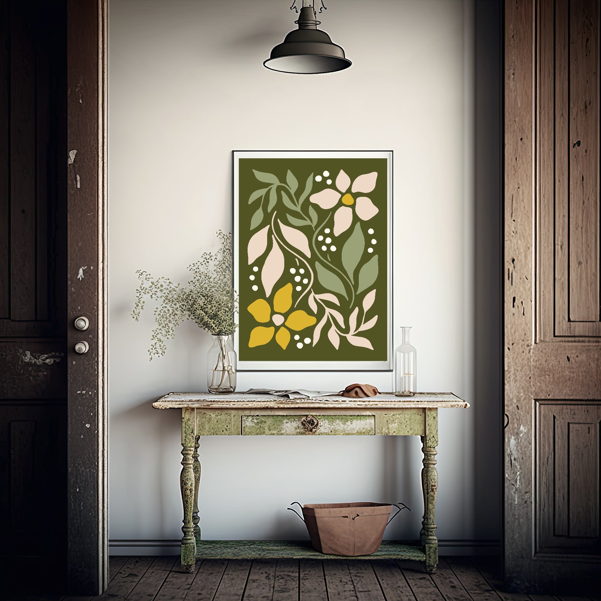 Autumn Folk Floral Prints | Retro Botanical Wall Art