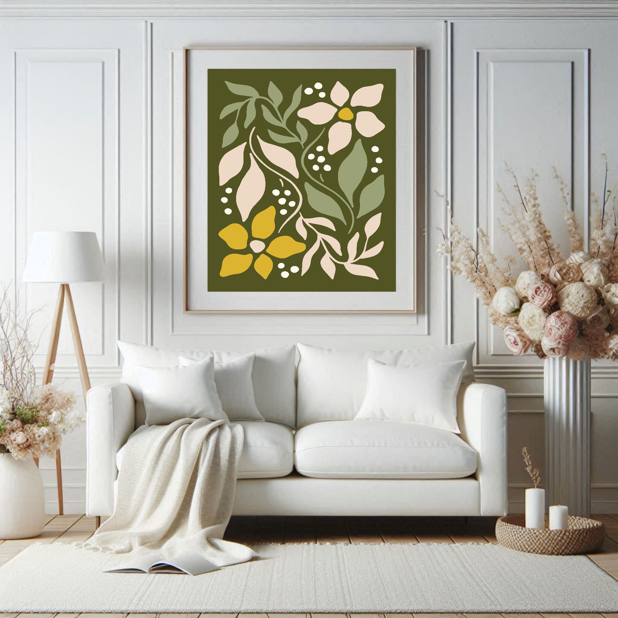 Autumn Folk Floral Prints | Retro Botanical Wall Art