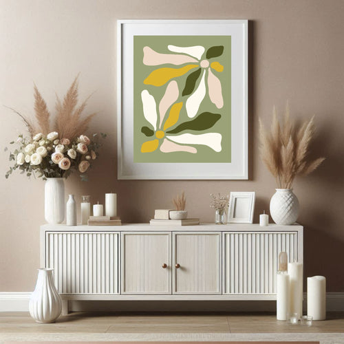 Autumn Folk Floral Prints | Retro Botanical Wall Art