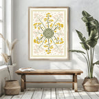 Retro Floral Print | Yellow & Pink Botanical Wall Art