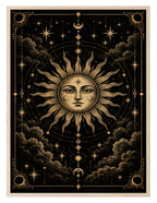 Black and Gold Sun wall art print