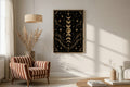 Black and Gold Moon Cycle wall art print