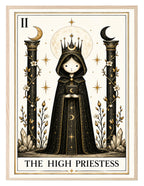The High Priestess Tarot print in a styled interior