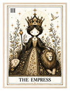 The Empress Tarot print in a styled interior