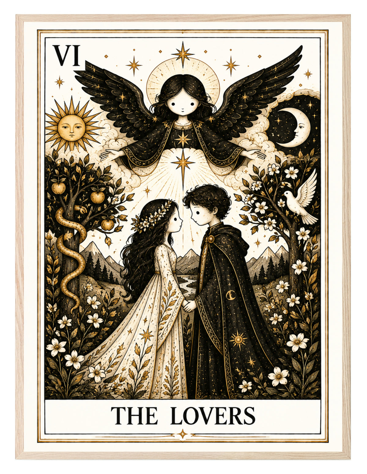 The Lovers Tarot wall art print