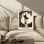 The Hanged Man Tarot print in a styled interior