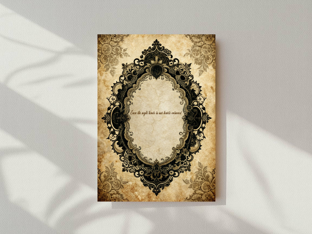 Gothic Engagement Welcome Party Sign | Black Lace Oval Frame