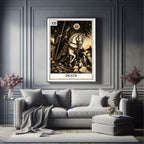 Death Tarot print in a styled interior