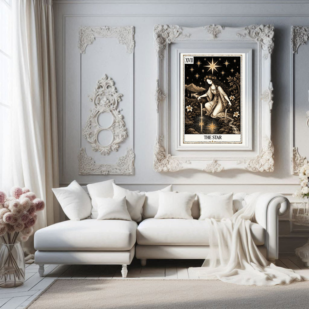 The Star Tarot print in a styled interior
