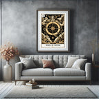 Wheel of Fortune Tarot print in a styled interior