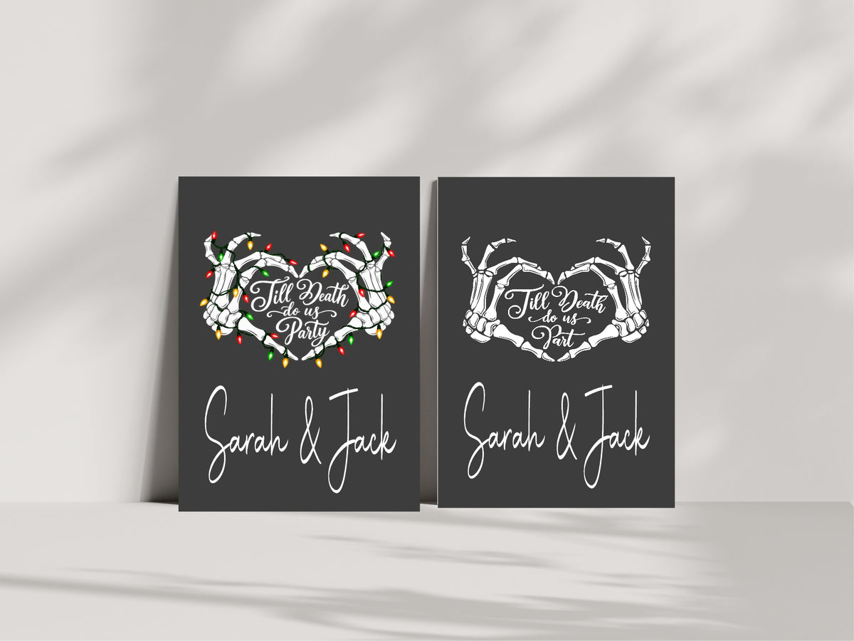 Christmas and year-round sides of the double-sided print
