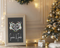 Personalised Christmas side with skeleton heart and lights