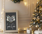 Personalised Christmas side with skeleton heart and lights
