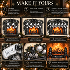 Personalisation guide showing two, four and six stockings, one name per stocking and complimentary proof with unlimited revisions
