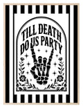 Black & White Stripe Till Death Do Us Party Christmas Print stripe
