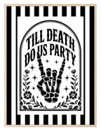 Black & White Stripe Till Death Do Us Party Christmas Print stripe