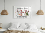 Dead Inside But It's Christmas print styled above a bed