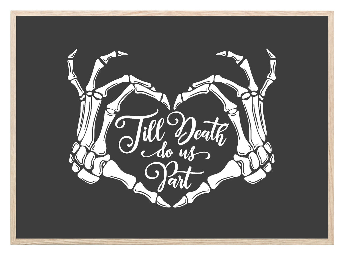 Till Death Do Us Part skeleton hands dark romantic landscape wall art print