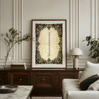 Black Lace dark romantic quote wall art displayed in a living room interior