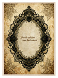 Black Lace Oval Frame Even the night bends to our hearts entwined wall art print