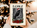 F-CAW-F gothic raven Christmas print close-up