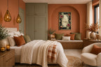 Gothic Floral I am yours wall art displayed in a bedroom interior