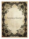 Black Rose Bound by shadows yet illuminated by love dark romantic wall art print