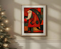 Abstract Santa design one Christmas wall art