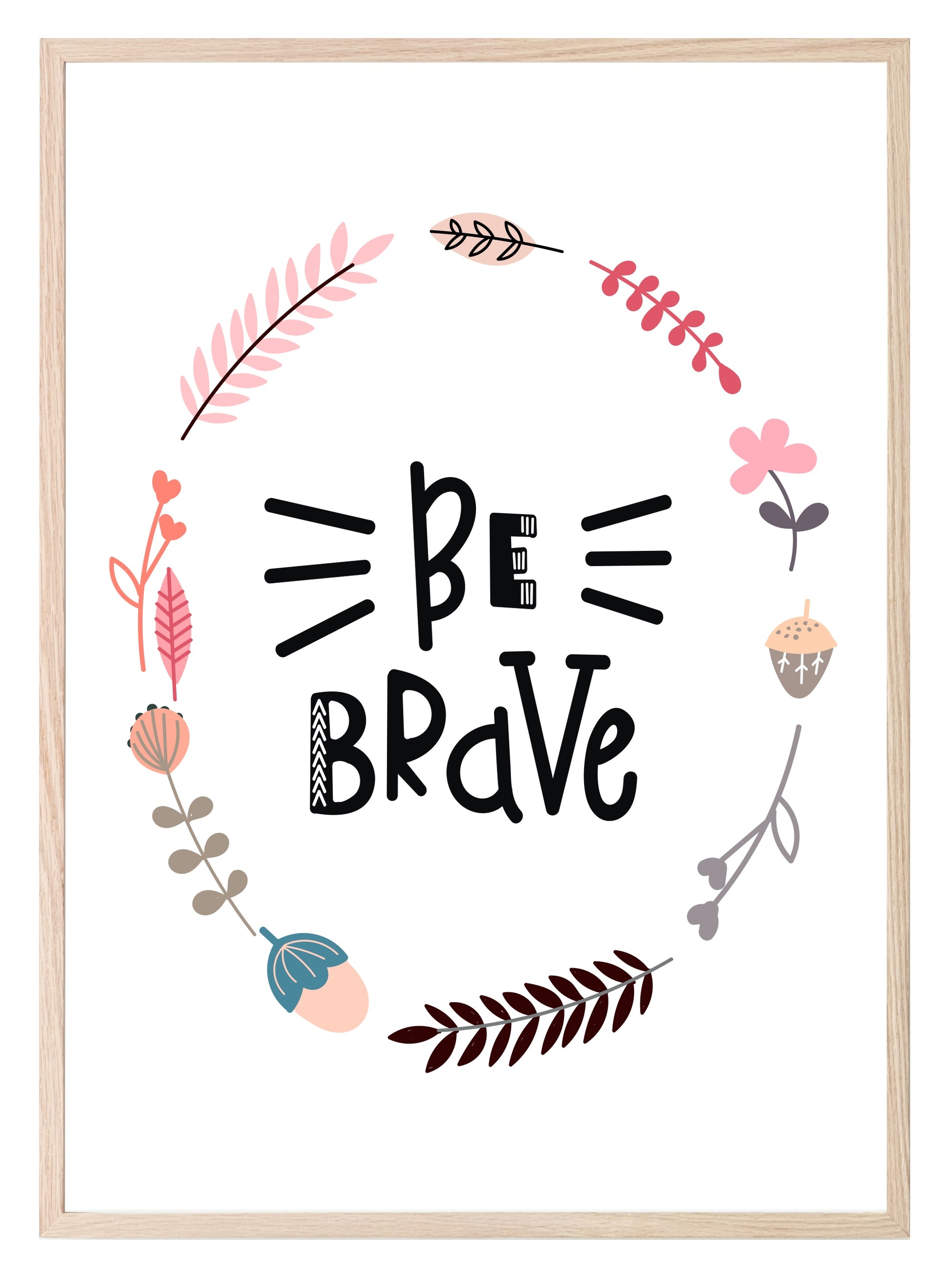 Be Brave Print | Scandi Kids Wall Art