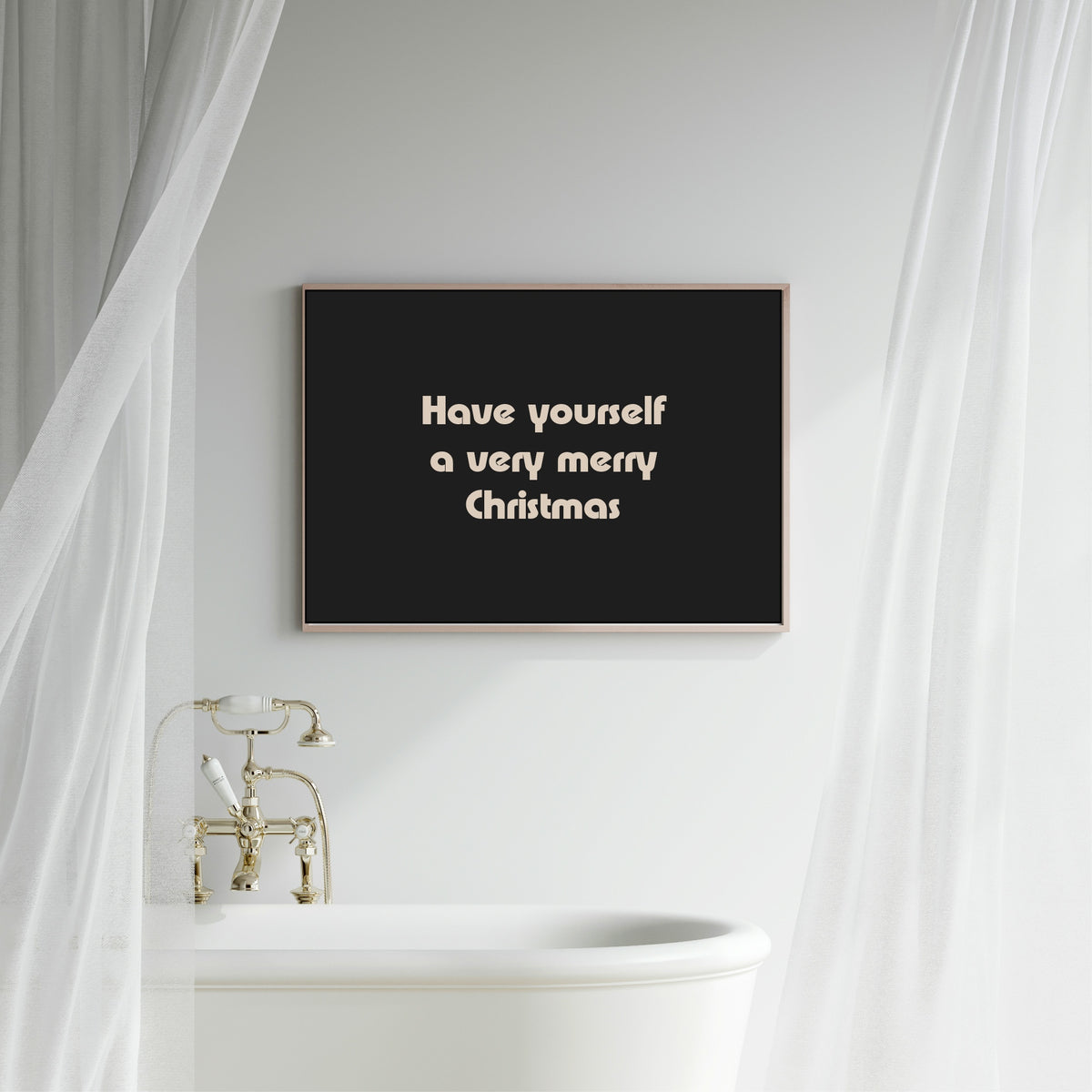 Have Yourself a Very Merry Christmas black typography print