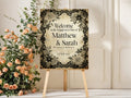 Gothic Engagement Welcome Party Sign | Black Rose