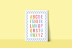 Pastel Plaid Alphabet Educational Wall Art Poster | Blue, Pink or Mint Green - Larosier Prints