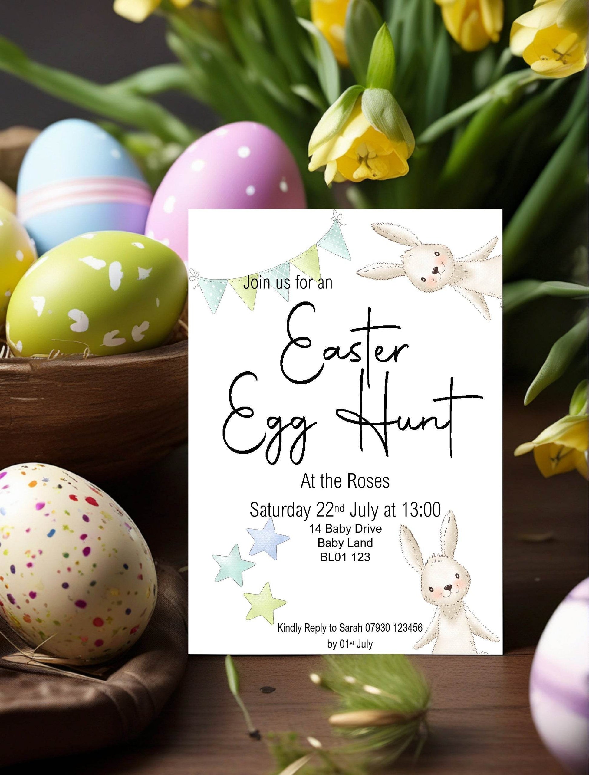 Some Bunny Easter Egg Hunt Invitations & Envelopes | Pack of 10
