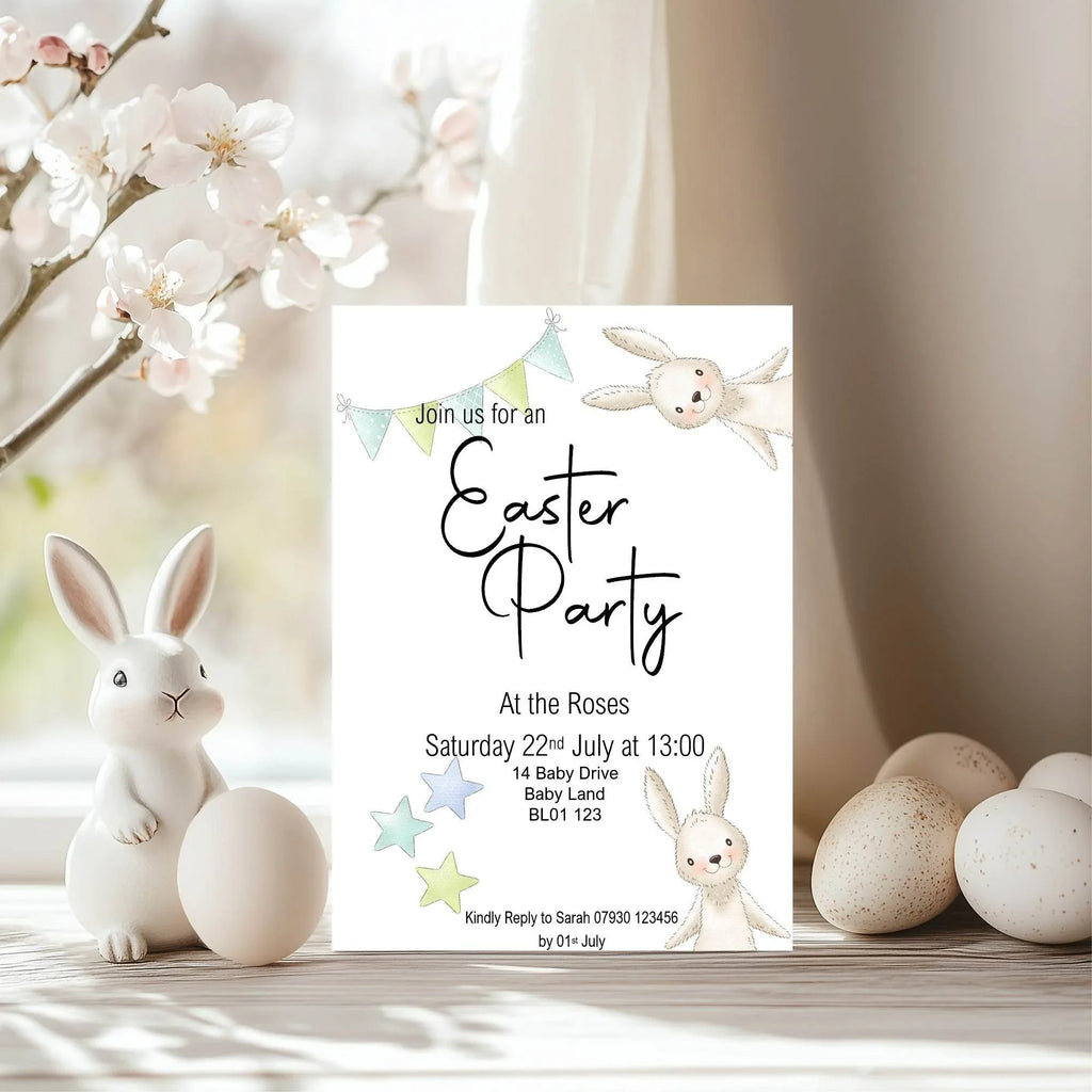 Some Bunny Easter Party Invitations & Envelopes | Pack of 10 - Larosier Prints