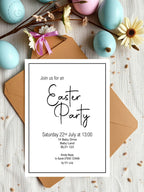 Minimalist Easter Party Invitations & Envelopes - printed invitation design example, image 4