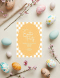 Pastel Checkerboard Easter Party Invitations & Envelopes | Pack of 10 - Larosier Prints