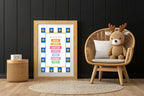 Blue Checked & Stars Days Of The Week Poster | Educational Wall Art