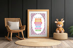 Pink Football Days Of The Week Poster | Educational Wall Art