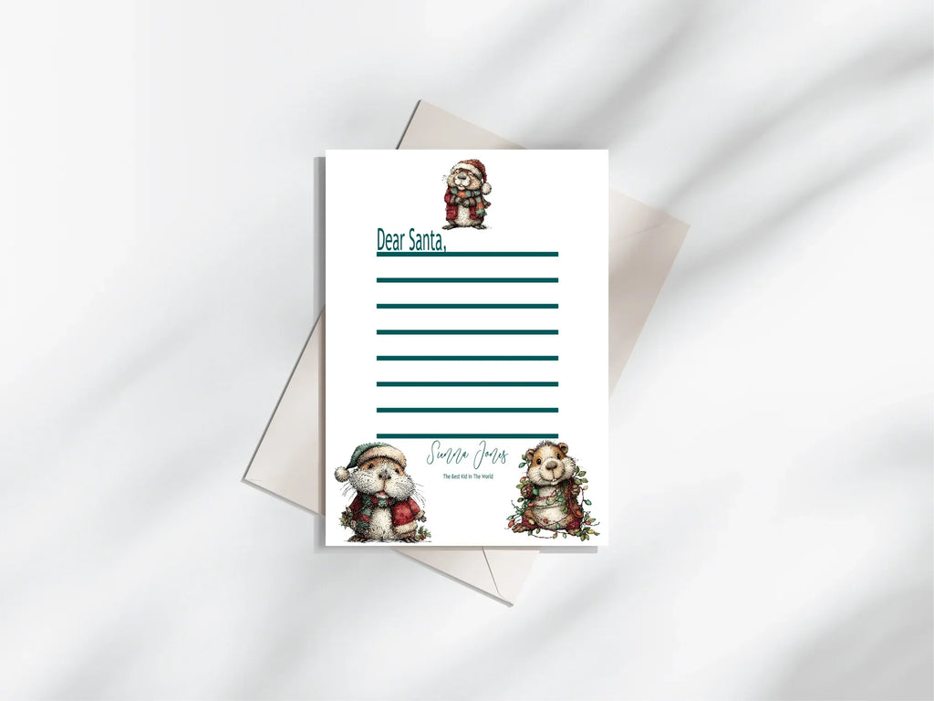 Christmas Capybara Letter to Santa Kit inc Personalised Forever Print - Larosier Prints