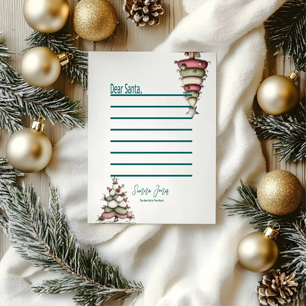 Christmas Tree Letter to Santa Kit inc Personalised Forever Print - Larosier Prints