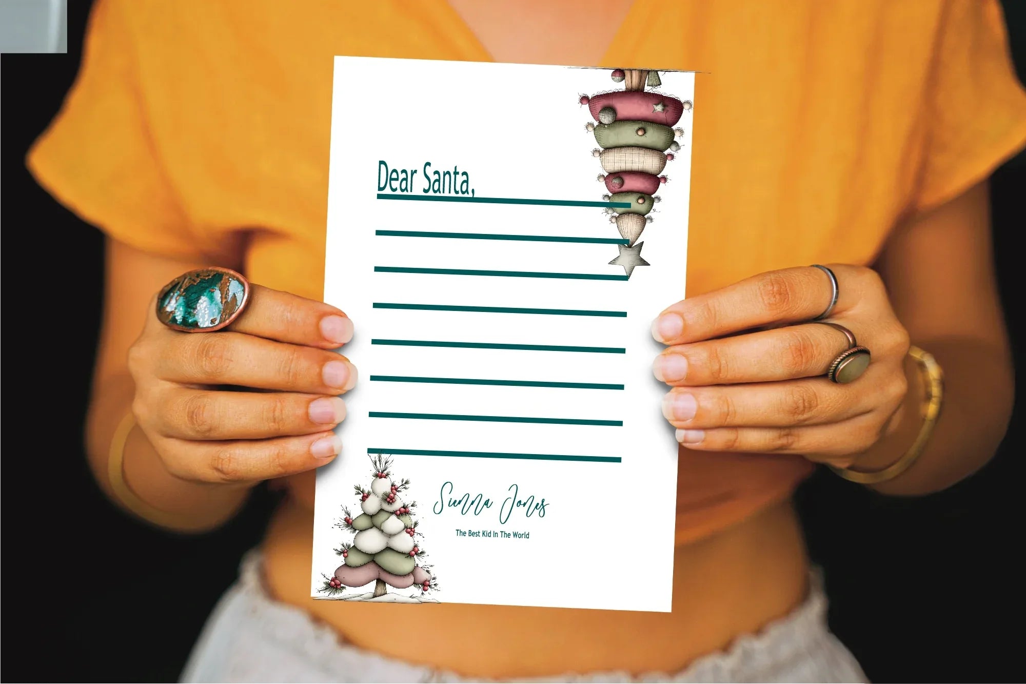 Christmas Tree Letter to Santa Kit inc Personalised Forever Print - Larosier Prints