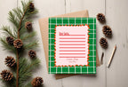 Christmas Green Check Letter to Santa Kit inc Personalised Forever Print - Larosier Prints