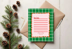Christmas Green Check Letter to Santa Kit inc Personalised Forever Print - Larosier Prints