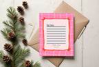 Christmas Pink Check Letter to Santa Kit inc Personalised Forever Print - Larosier Prints